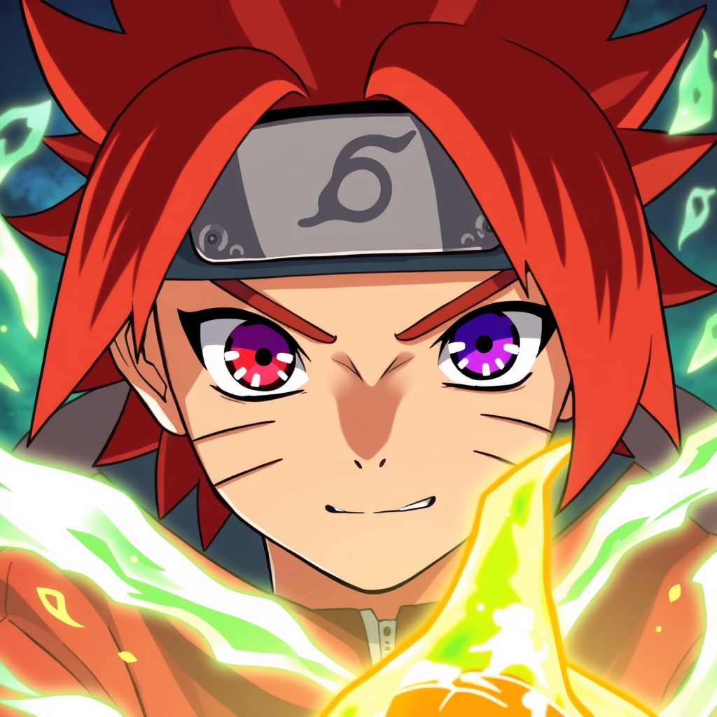 Anime idea: anime style, vibrant colors, expressive eyes, NARUTO Reborn with Sage Power KURAMA MODE , detailed anime illustration