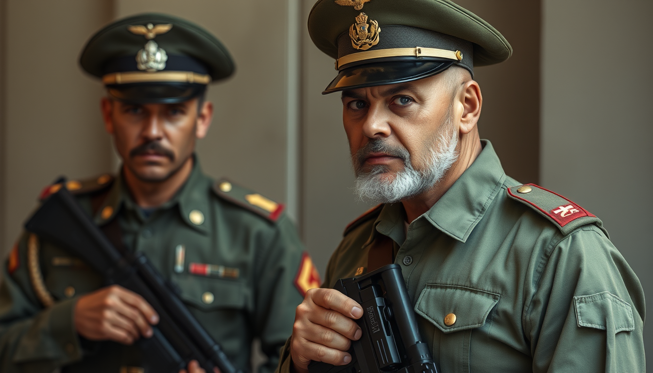 Main art studio: Com farda militar