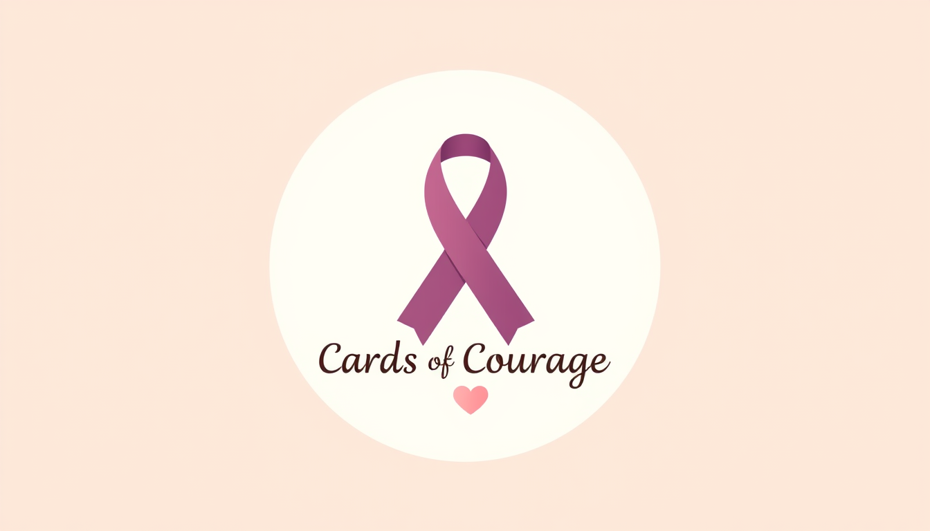 Main art studio: Warm, beautiful, uplifting logo for “Cards of Courage,” a community project sending handwritten encouragement to people facing cancer. Combine an eleg
