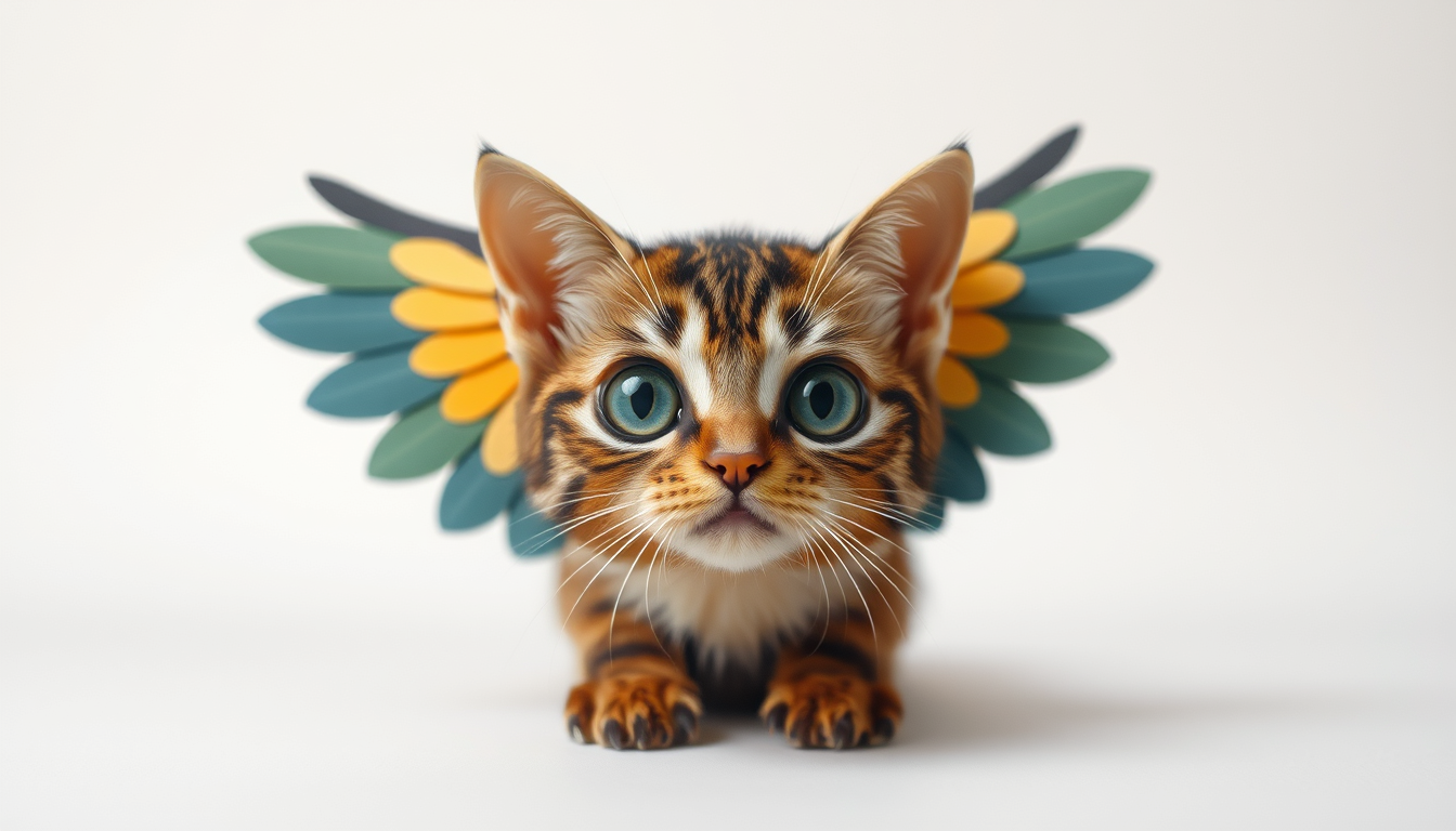 Main art studio: can you make a cat with bird wings and a beak,