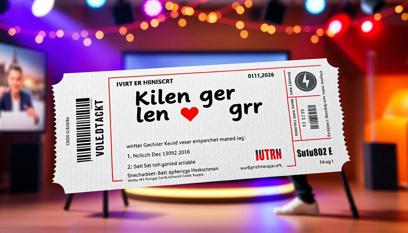 Main art studio: Bitte erstelle ein Ticket für die Aufzeichnung der TV Show Klein gegen groß als Geburtagsgeschenk. Die Aufzeichnung findet am 01.11.2026 statt. Es sol