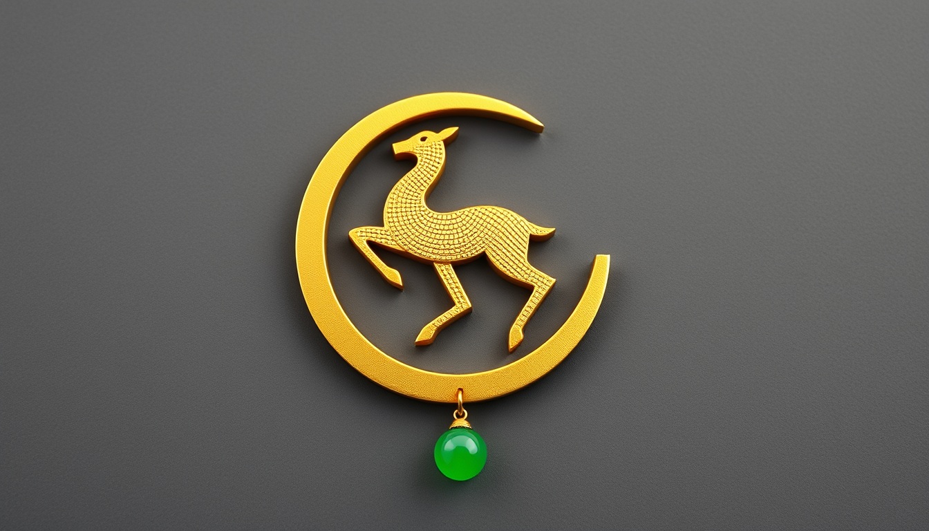 Main art studio: ein ei aus gold schwebt vor grauem Hintergrund. Das goldene Ei ist ganz fein wie eine Ikone gearbeitet mit durchbrochenem Muster. unten links am ei is