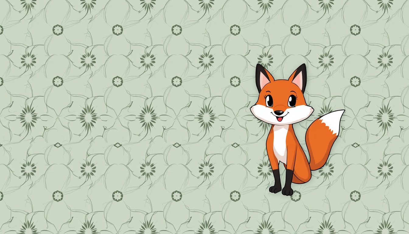 Texture idea: seamless surface texture, tileable detail, even lighting, original fox character, bold colours, confident expression, character design , high-resoluti