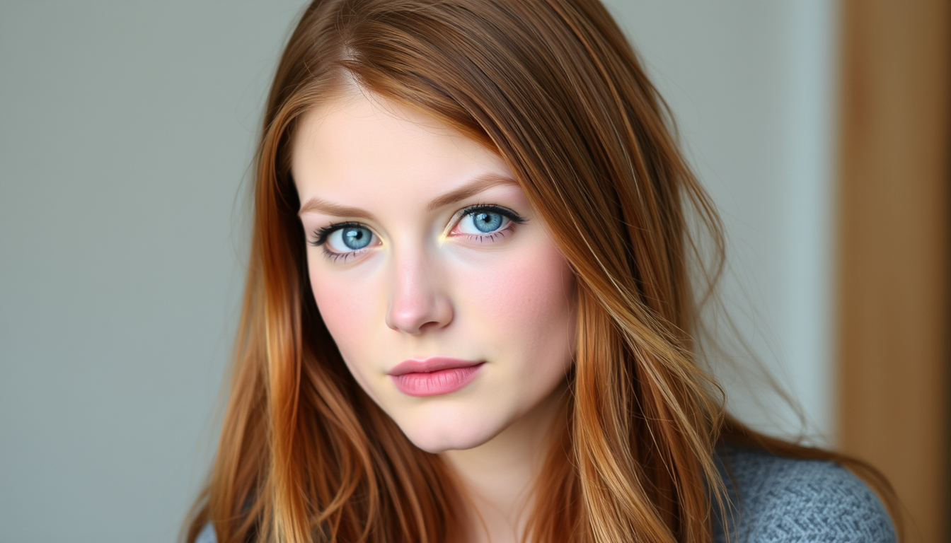 Main art studio: Very beautiful blue-eyed, red-haired girl, about 25 years old, her appearance was evident from her head and body measurements 90,60,90