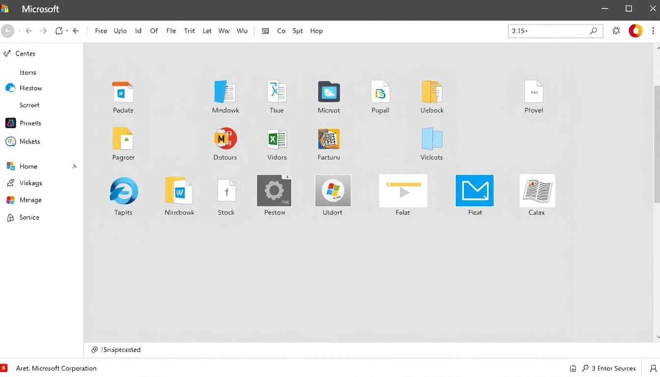 Main art studio: Create a table with picturees of all the software created by Micreosoft Corporation