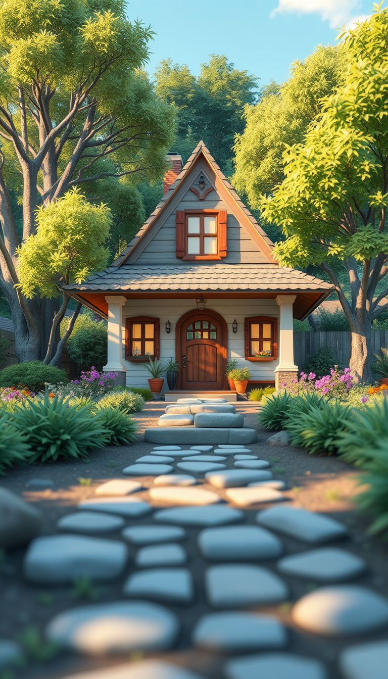 Main art studio: Create a video of natural with few house and cartoon character