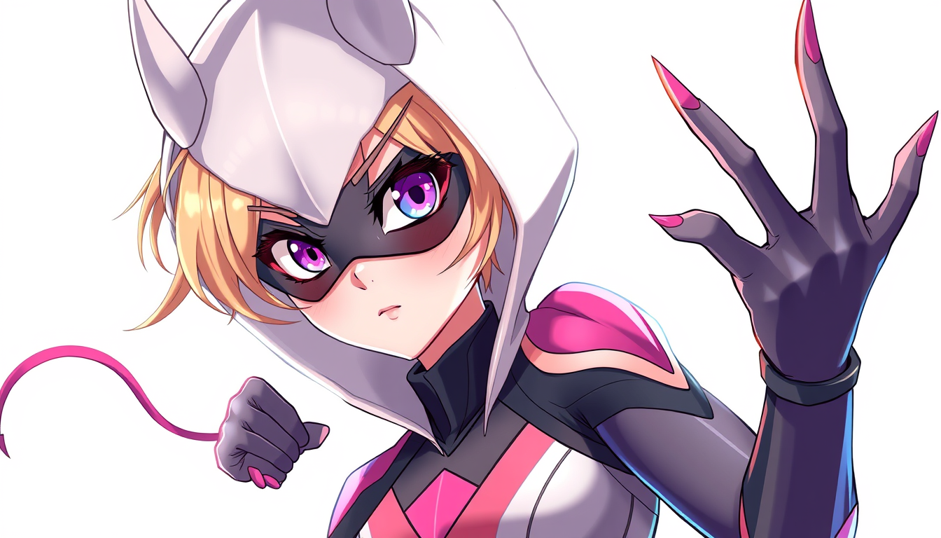 Anime idea: anime style, vibrant colors, expressive eyes, Personagem feminina original em estilo anime, corpo inteiro, traje de super-heroína inspirado em uma ara