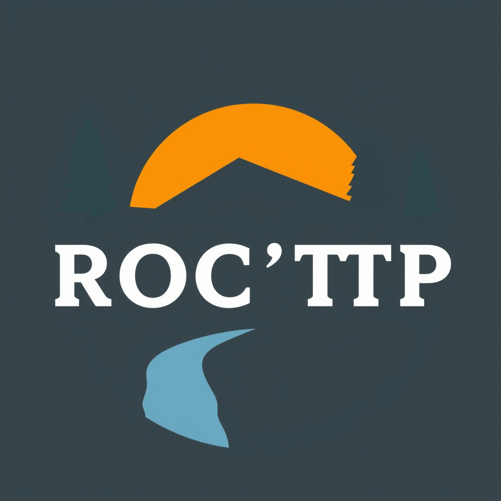 Main logo studio: logo ROC'TP entreprise terrassement croquis micro pelle