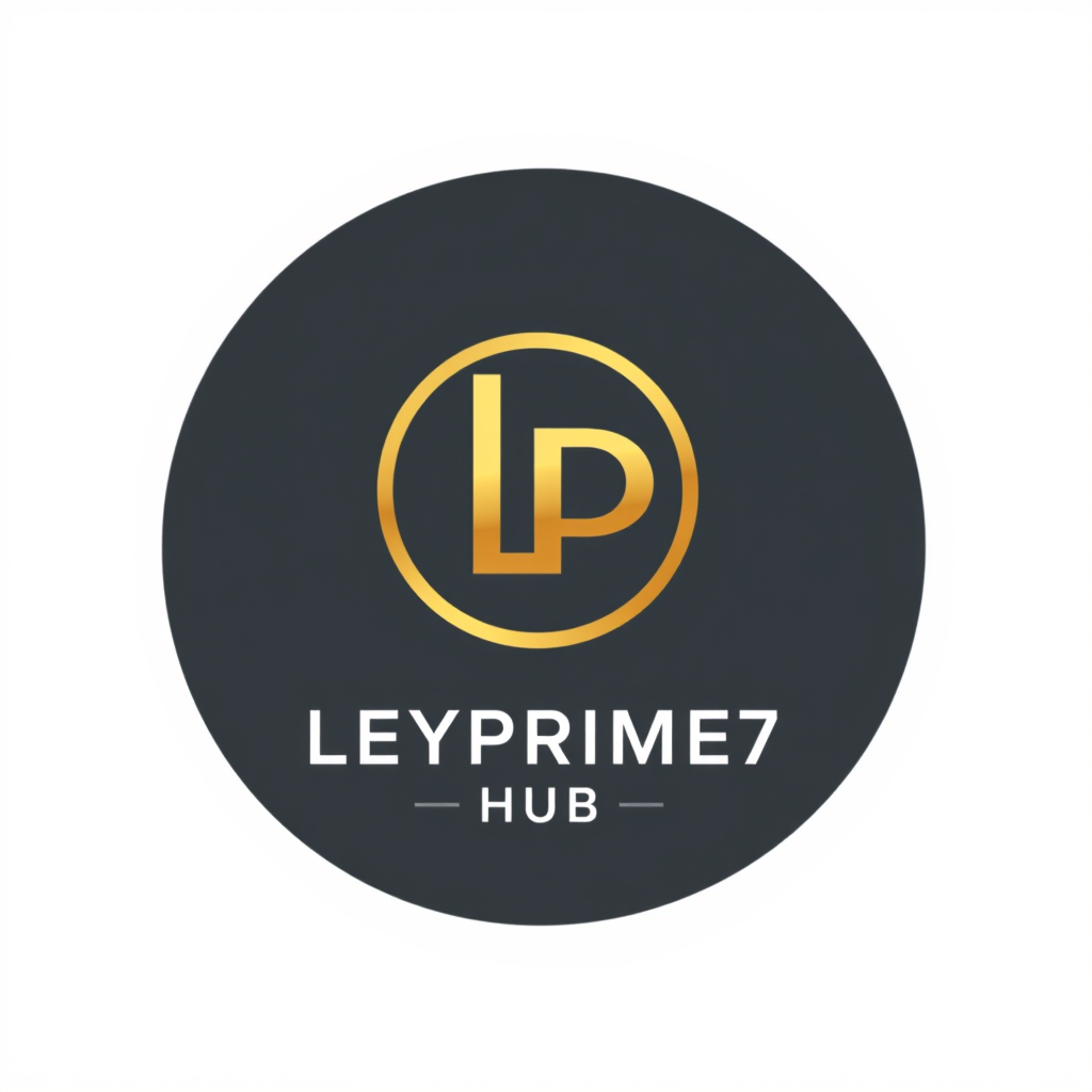 Minimalist Logo idea: minimalist logo, simple geometric mark for Create a premium luxury logo for LEYPRIME7 HUB. Design a perfectly round, fully closed circular emblem with