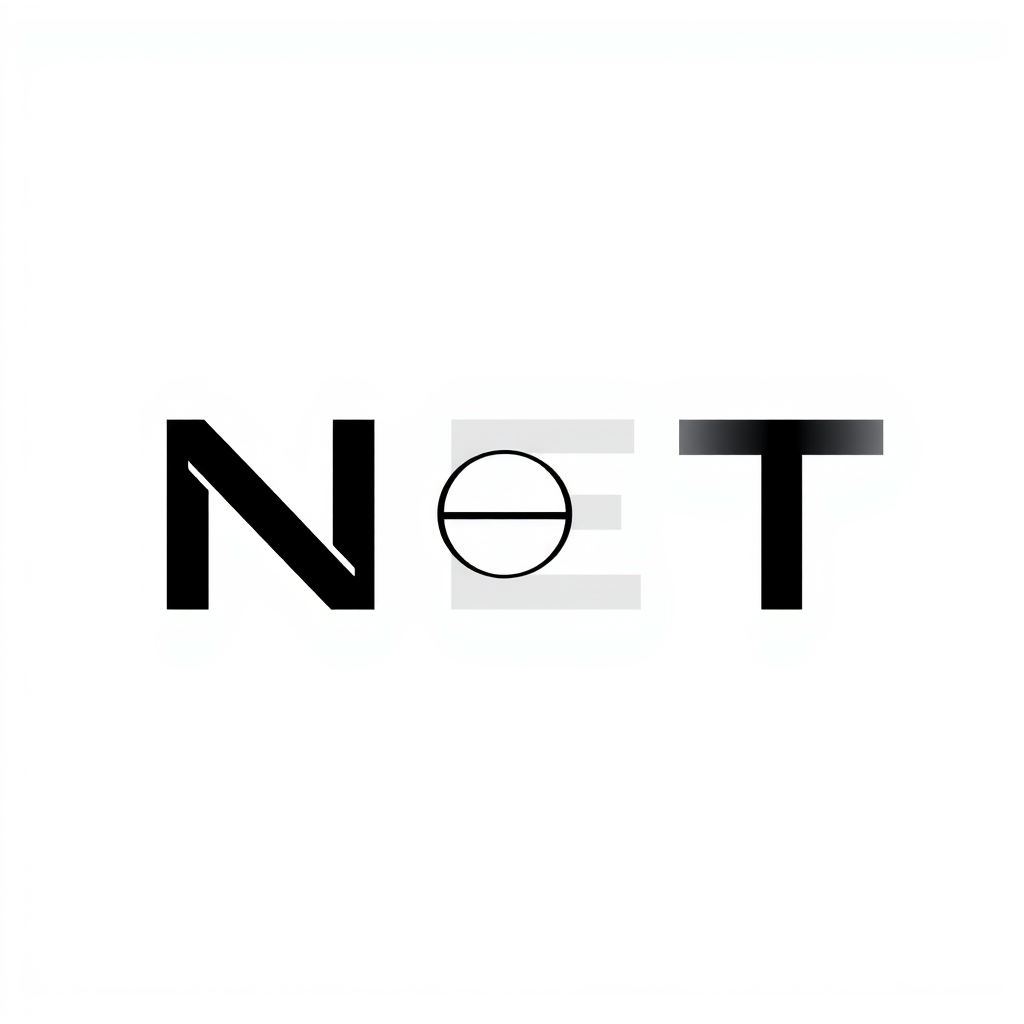 Main logo studio: Create a luxurious, sophisticated logo for a modern padel brand called “NET”. Use a bold, elegant wordmark with subtle padel elements such as racket s