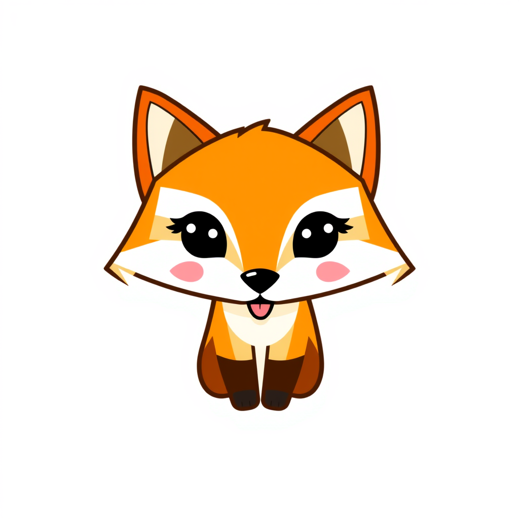 Main logo studio: friendly geometric fox mascot logo for a kids learning app, orange HR- nicht ohne mein Team