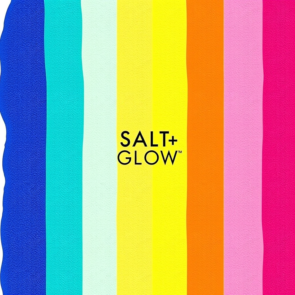 Main logo studio: salt&glow es una marca de exfoliantes con una paleta de colores #f4e1a7 #3b2414 #daa095 #e7ccc5