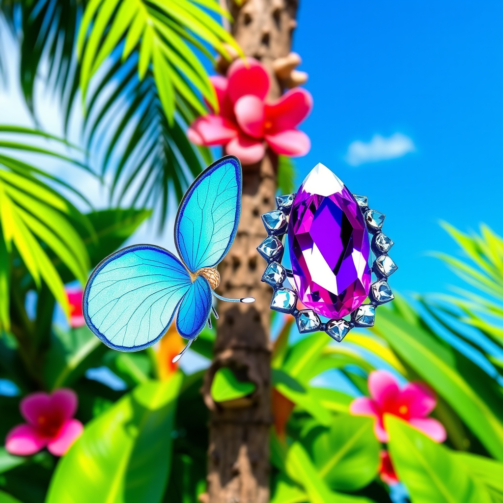 Main logo studio: rio (blue sky) 💙 Blu on the left 💎 Jewel on the right 🌴 A small Rio-style tropical background