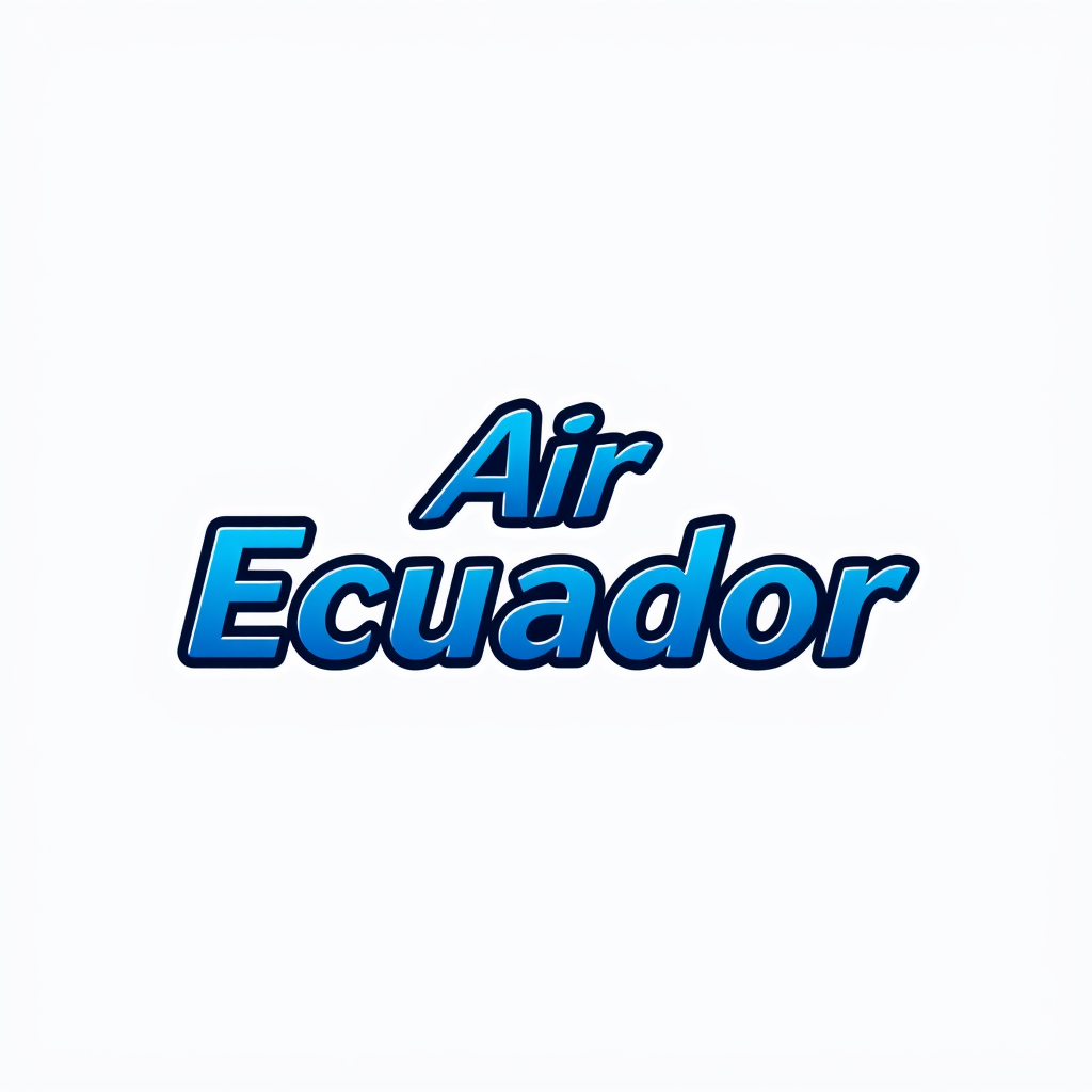 Main logo studio: Haz un logo q diga ''Air Ecuador'' en letras azules pero hazlo pequeño