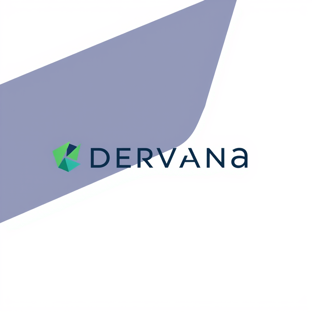 Main logo studio: DERVANA — professional corporate logo for an energy project development and advisory firm. Minimalist, sophisticated, institutional, geometric abstrac