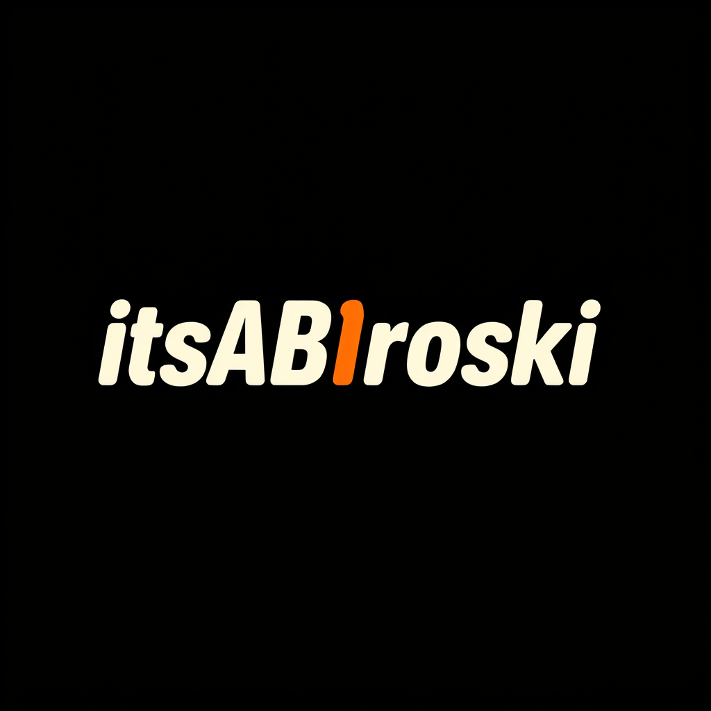 Main logo studio: Create a modern minimalist logo for a content creator brand called “ItsABroski”. Chill, friendly, funny and cool personality. Bold rounded typography,