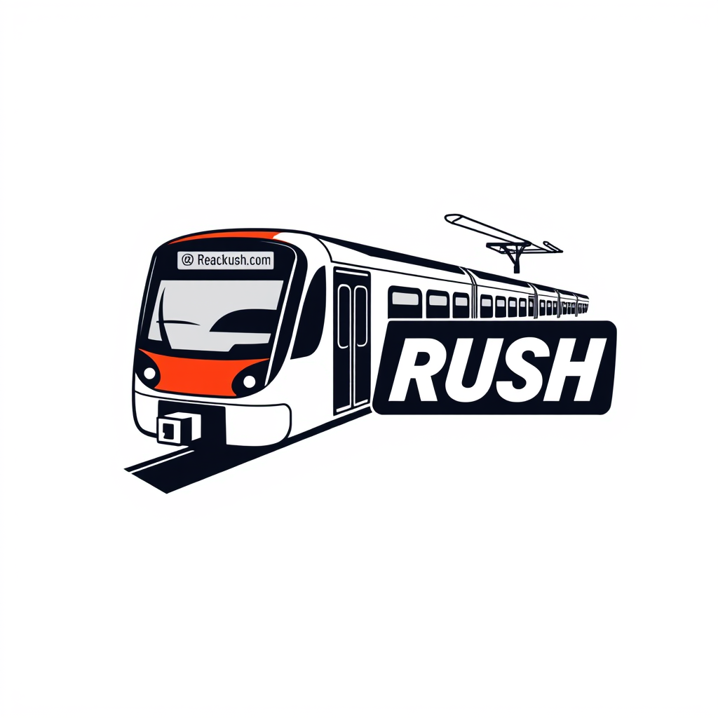 Badge Logo idea: badge logo for Rail Rush: modern zurich S-Bahn train. Train must be the main and only icon. , bold badge design, text enclosed in a rounded rectangula