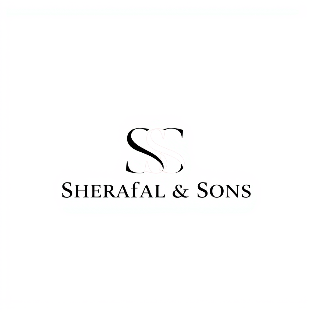 Lettermark Logo idea: lettermark logo of the letters Steel Fabracton and erection work Company name is Sherafzal & Sons company , monogram initials, elegant typographic des
