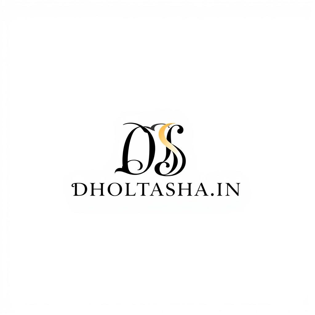 Monogram Logo idea: monogram logo combining the letters DHOLTASHA.IN , elegant intertwined letterforms, flat vector logo, centered, solid white background, high contrast,