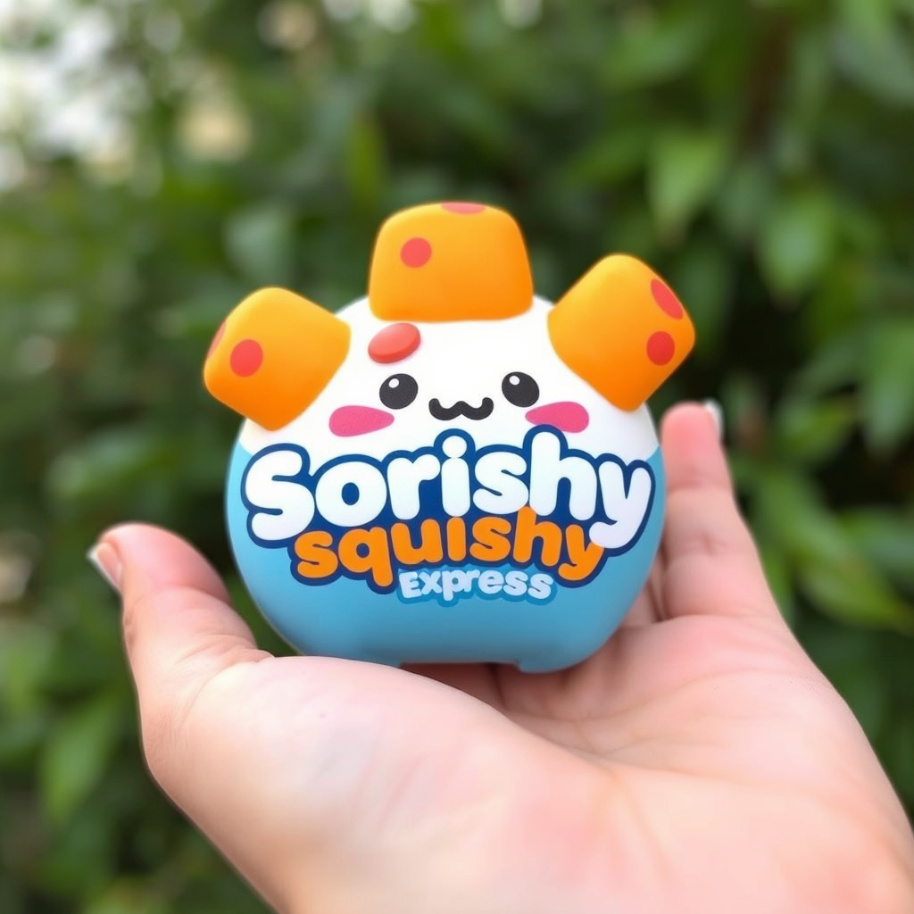 Main logo studio: quiero que me hagas un logo de un squishy de doritos que diga squishy express