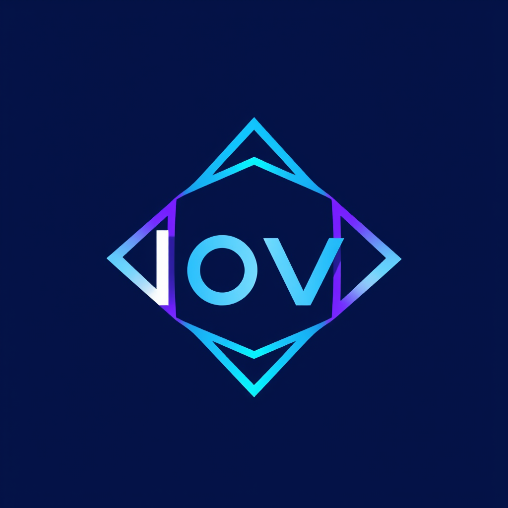 Main logo studio: abstract geometric icon logo for an AI tech startup named Nova, blue and violet