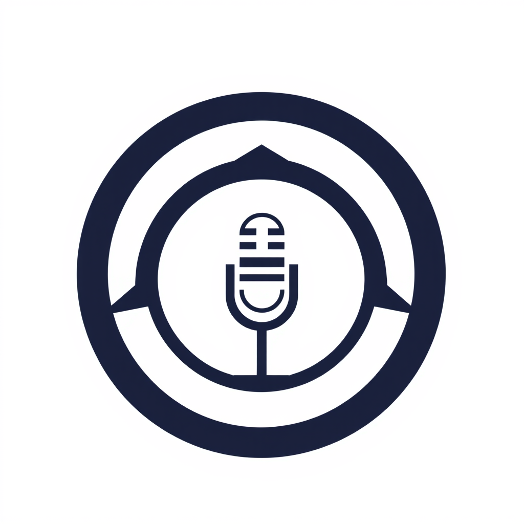 Minimalist Logo idea: minimalist logo, simple geometric mark for Minimalist in-car voice assistant logo, vector icon, flat design, microphone, sharp lines, transparent back