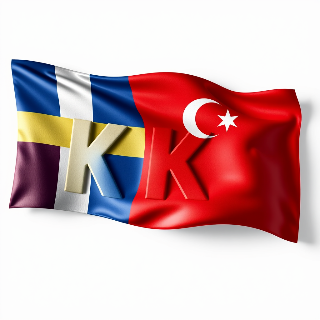 3D Logo idea: 3D logo for logo för en ideell kvinnoförening namn: Kurdiska diasporans kvinnoförening i Sverige förkortning: KDKS den kurdiska och den svenska flagga