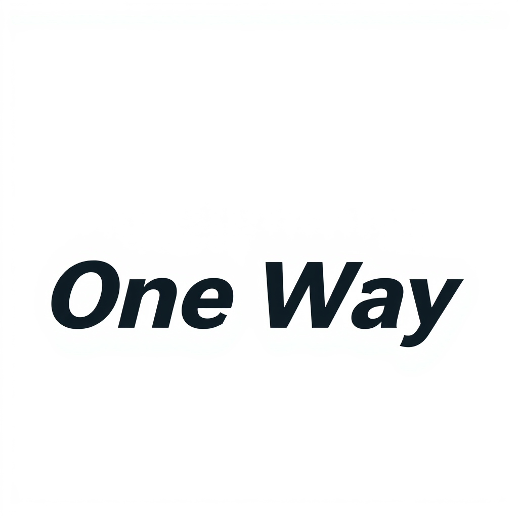Wordmark Logo idea: wordmark logo of One Way Ticket Agence de voyage et d'accompagnement , bold clean typography, flat vector logo, centered, solid white background, high