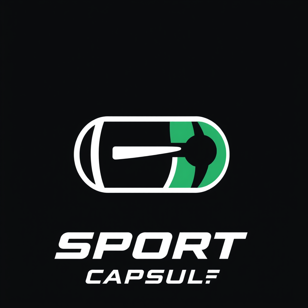 Main logo studio: Minimal logo for a sports media brand called "Sport Capsule".