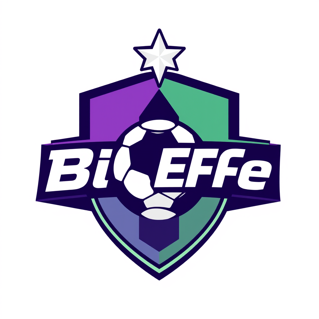 Main logo studio: logo sportivo vettoriale in stile eSports/football club.orma di uno scudo moderno con contorni spessi. Al centro è presente un pallone da calcio class