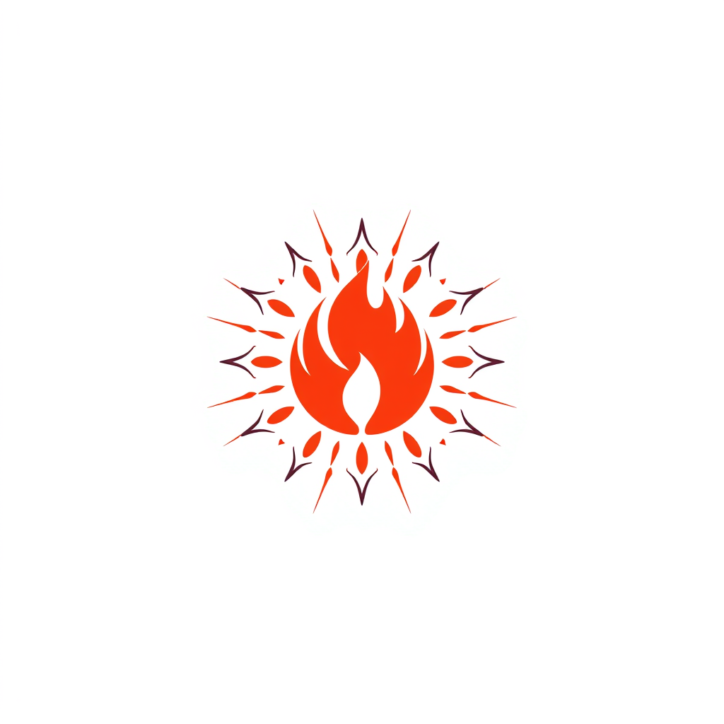 Minimalist Logo idea: minimalist logo, simple geometric mark for 🔥 FIRE — 24 Vamshas Simha — Lion Vyaghra — Tiger Ashva — Horse Mesha — Ram Mayura — Peacock sahasrara vans