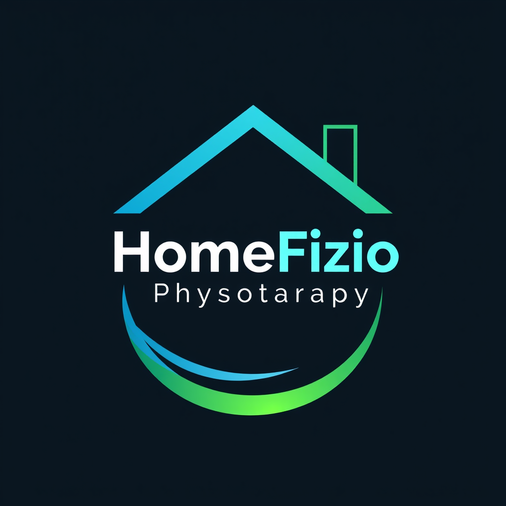 Main logo studio: logo with no background for company called HomeFizio which does physiotherapy. Include a symbol of home and use medical themed colors for the house sy
