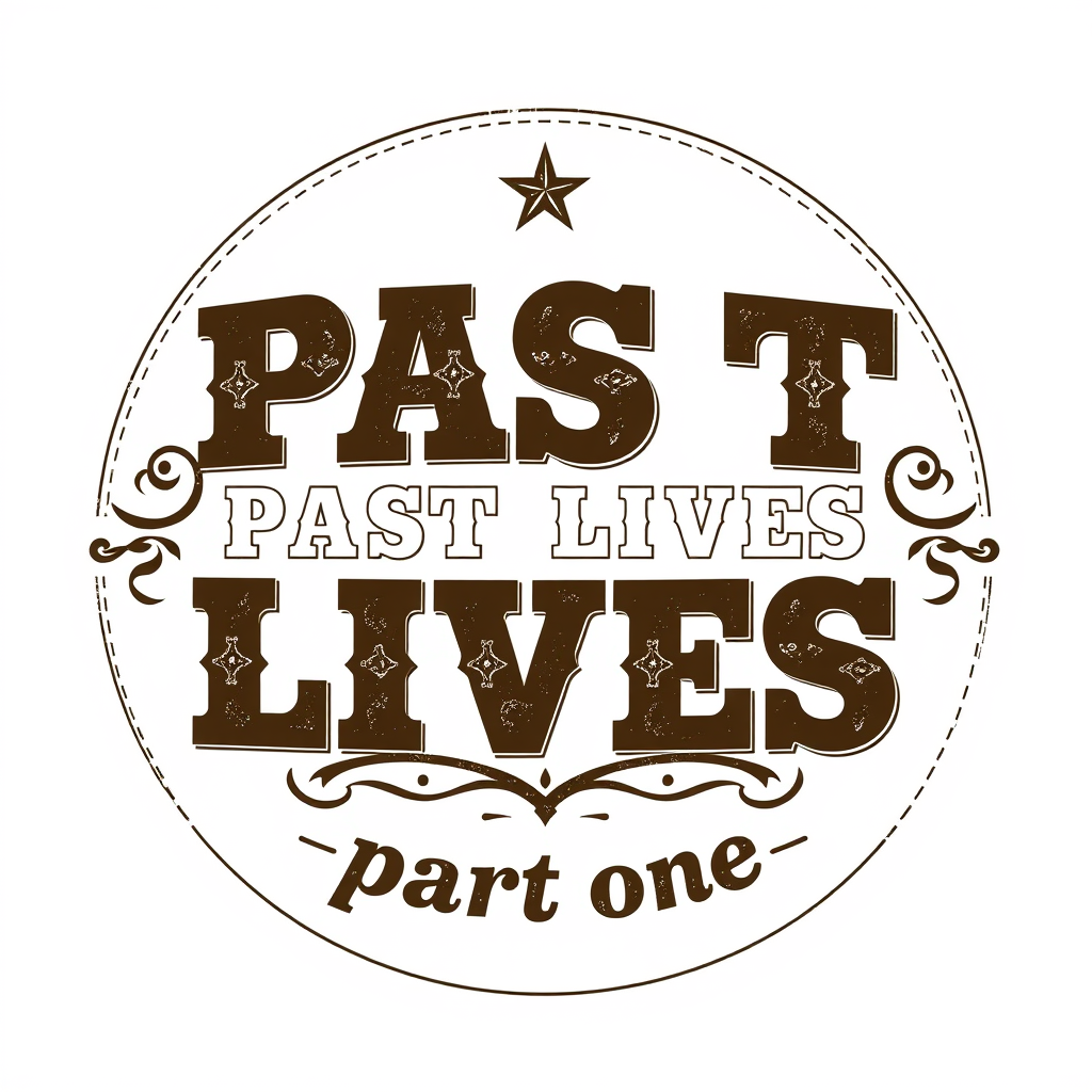 Vintage Logo idea: vintage retro logo for "PAST LIVES" and in small "part one" a title for a comic book that talks about cow boys. It should be vintage , classic retro d