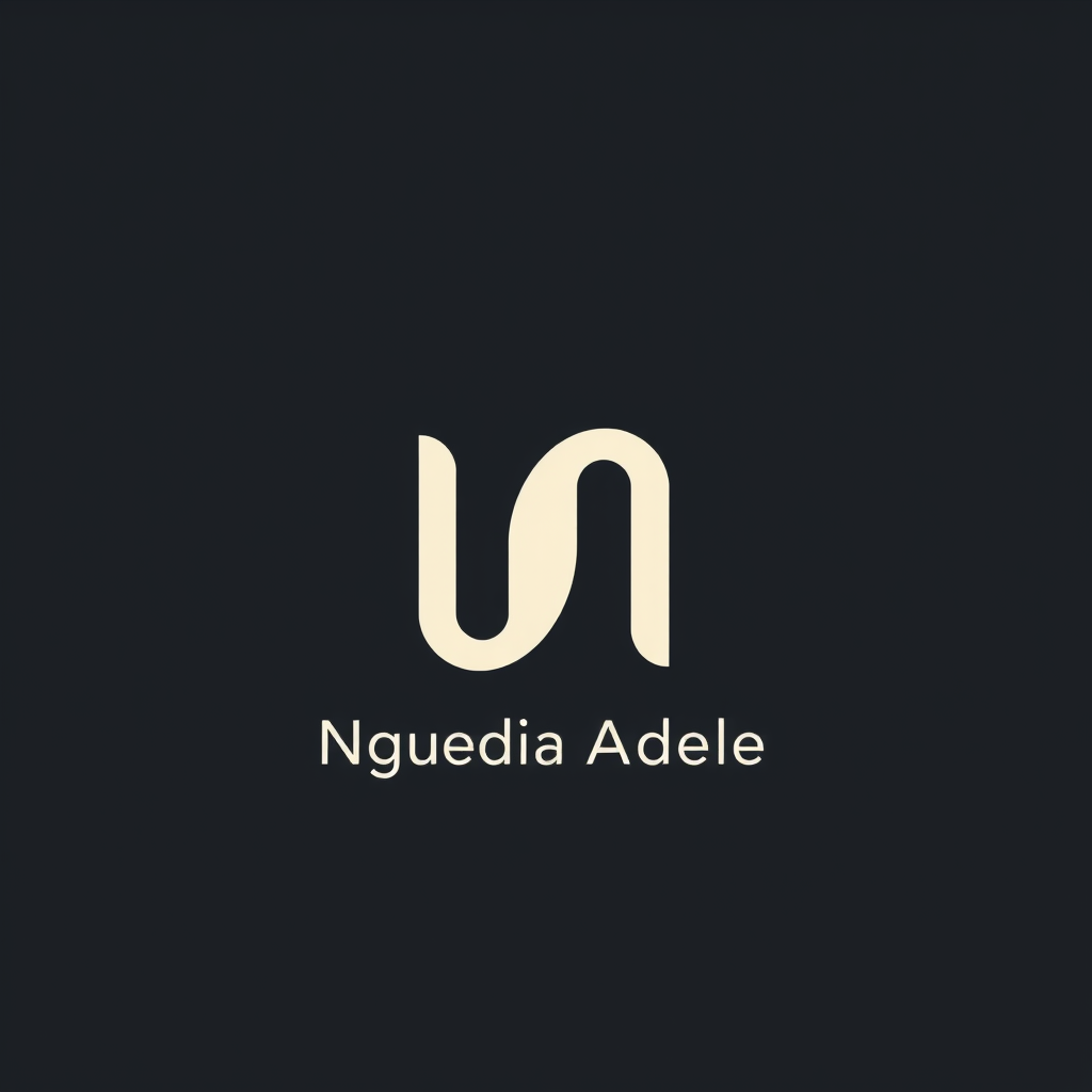 Main logo studio: Minimal personal logo for Nguedia Adele, a multidisciplinary digital designer and systems thinker. Create a distinctive abstract symbol representing c