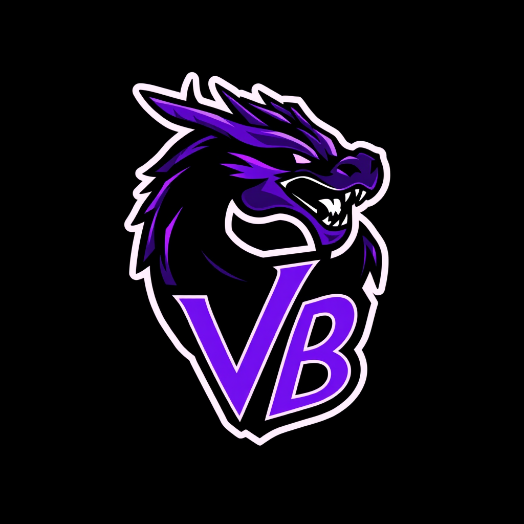 Main logo studio: Hight contrast, hight quality, clean and simple bold esports team emblem logo, a single roaring dragon head, black and shocking and glowing neon purpl