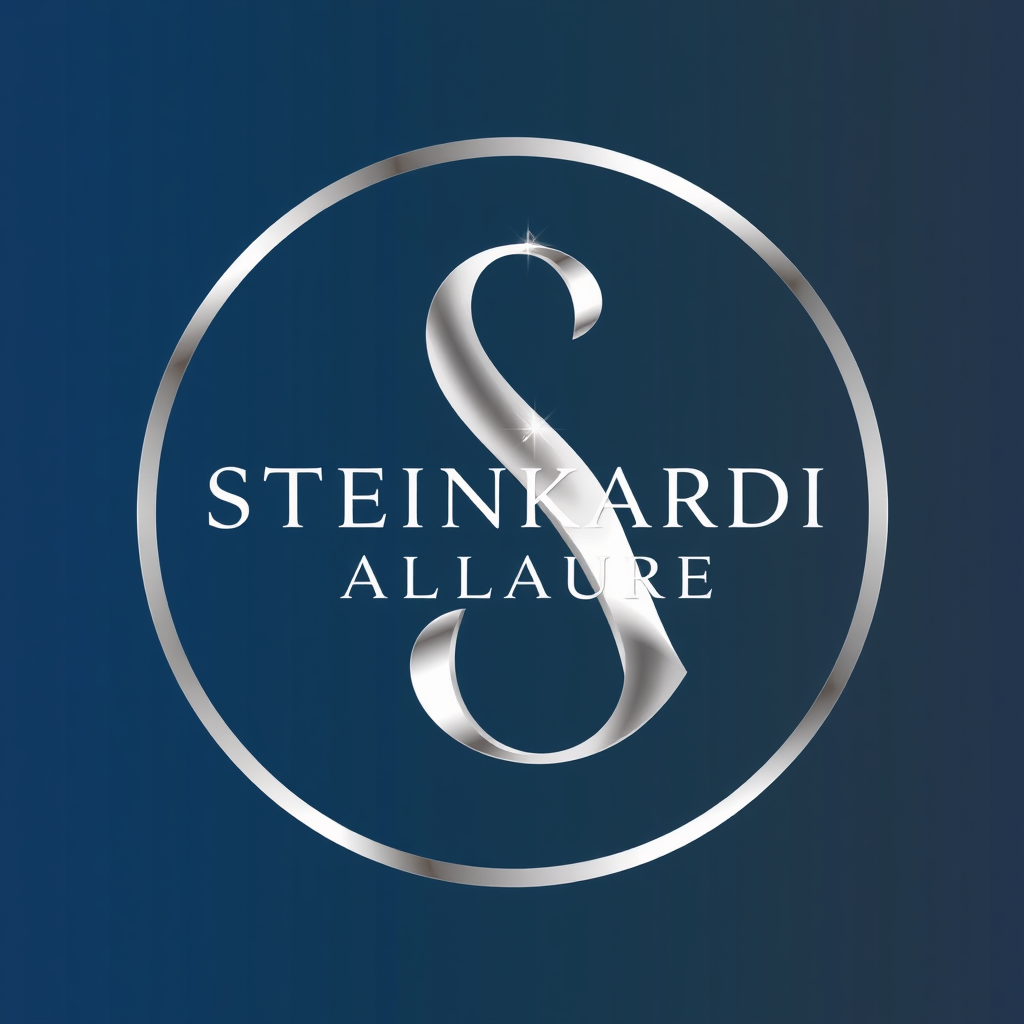 Monogram Logo idea: monogram logo combining the letters Make a logo for steinkardi allure don't mention the business name at all using the colours navy blue silver and bl