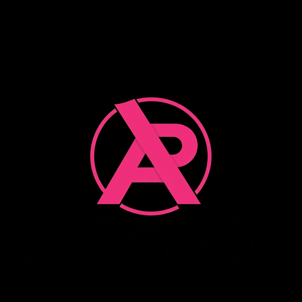 Main logo studio: AR logo with a black and pink background—beautifully designed, not just thrown together.