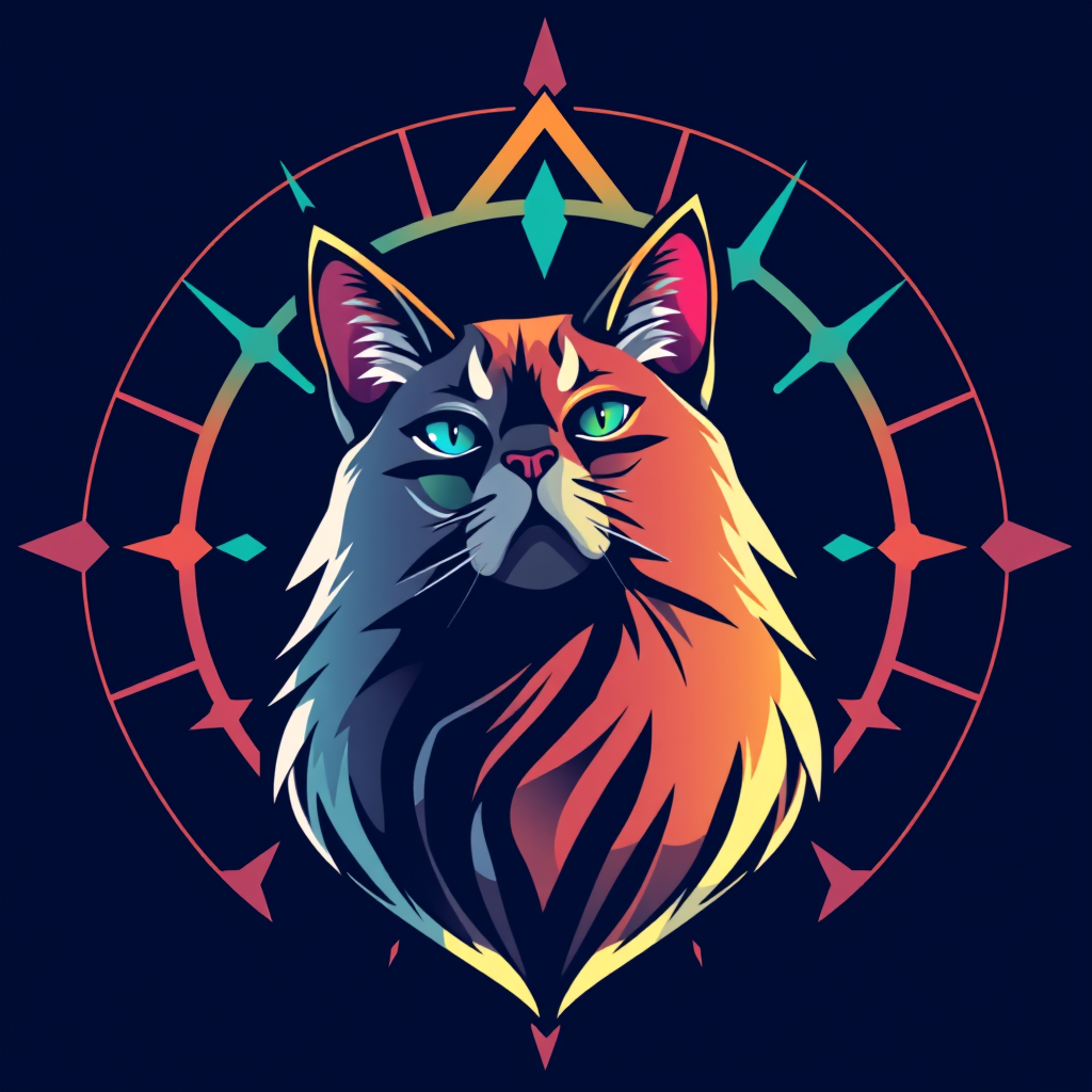 Main logo studio: Make a very cool aesthetic cat logo