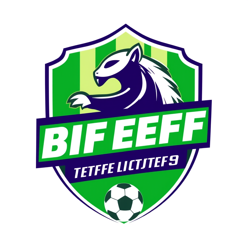 Main logo studio: logo per stemma squadra calcio BiEffe verde viola con pallone
