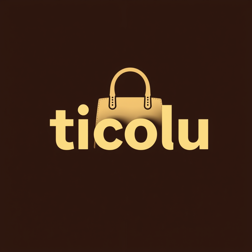 Main logo studio: haz un logo para mi empresa la cual se trata de bolsos en cuero y se llama ticolu ,que sea estilo minimalista con los colores dorado beige y negro y e