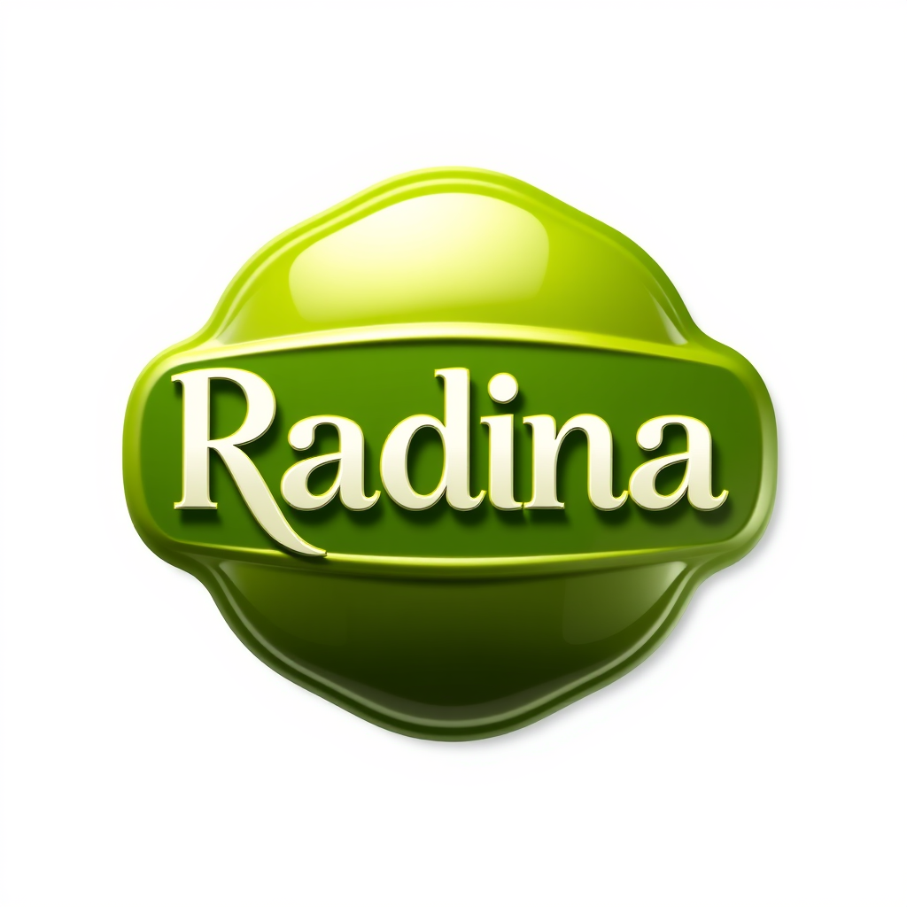 3D Logo idea: 3D logo for "Design a logo for the Radna brand for me, making it very professional and not too busy, using soft colors with a nice olive green to make