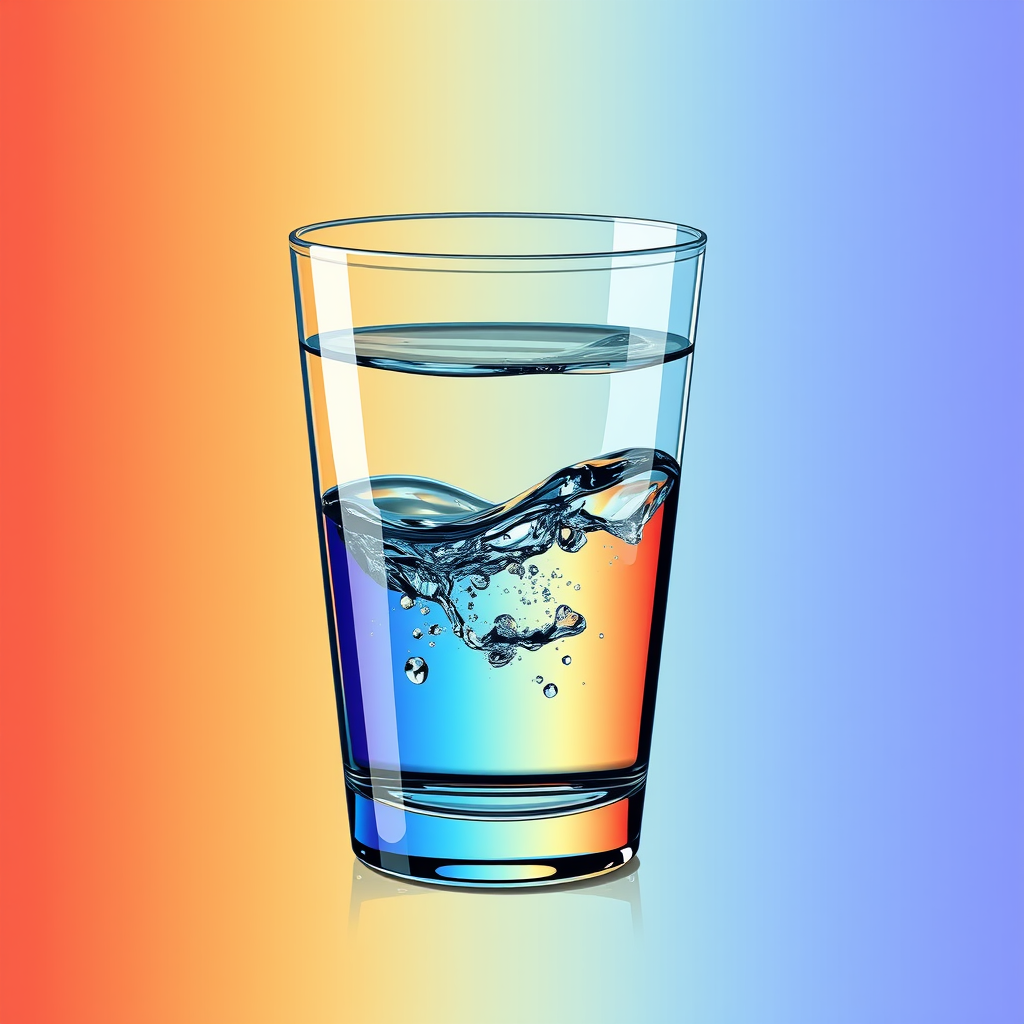 Main logo studio: Make a glass logo filled with water with a colored background