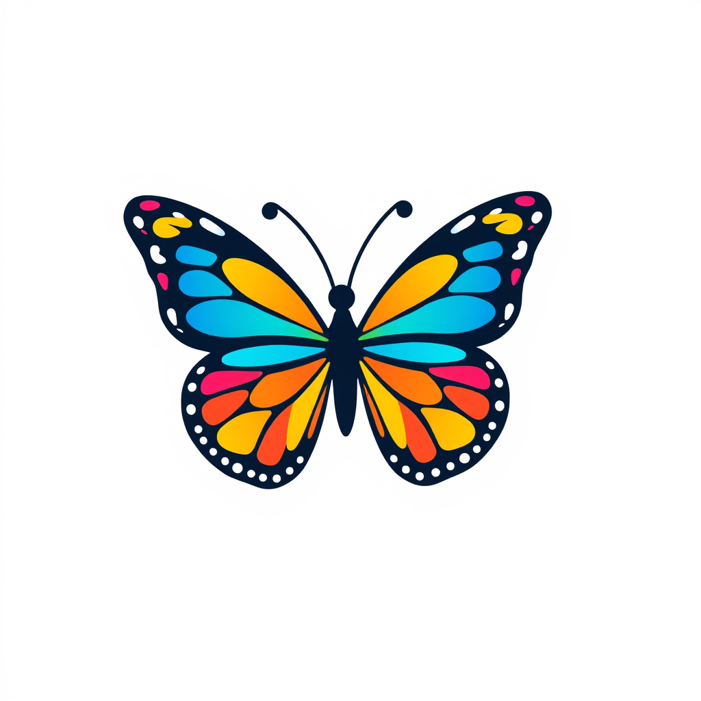 Main logo studio: Make a colorful butterfly logo..