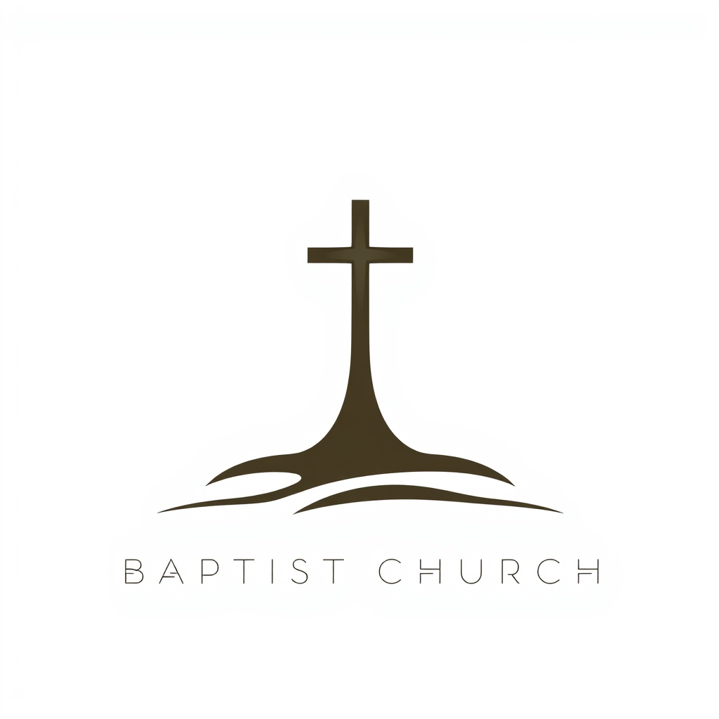 Wordmark Logo idea: wordmark logo of Emanuel Baptist Church. Biblical roots modern culture , bold clean typography, flat vector logo, centered, solid white background, hi