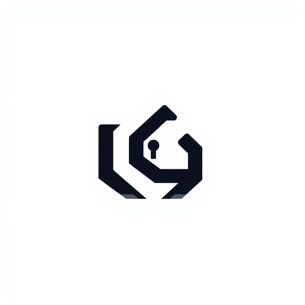 Abstract Logo idea: abstract logo mark for icon-only abstract brand mark, 3 simple interlocking geometric forms, unusual distinctive silhouette, strong negative space, as