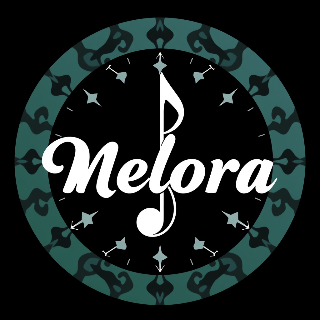 Main logo studio: Melora is a musique platforme web create the perfect logo neutre with a musique signification (the logo is cercular)