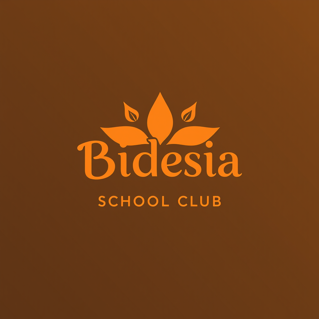 Main logo studio: minimalist wordmark logo for a cultural school club called Bidesia warm earthy tones indian and ethnic