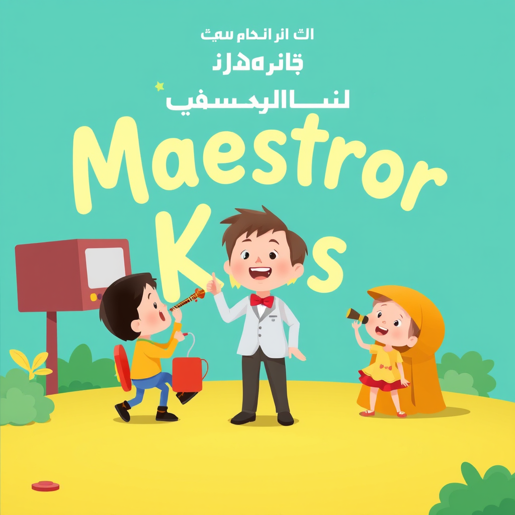 Main logo studio: ريد لوغو لمتجر العاب ومستحضرات التجميل باسم Maestro Kids بشكل احترافي