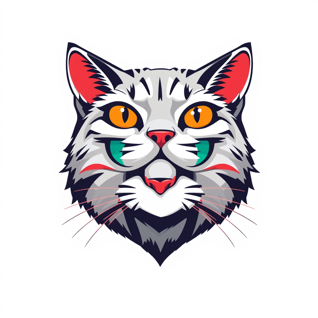 Main logo studio: Create a cool cat logo design. Make it detailed. Format: JPG File size: 1.5MB min and 250MB max. Preview resolution: 4MP min and 100MP max. Color mode