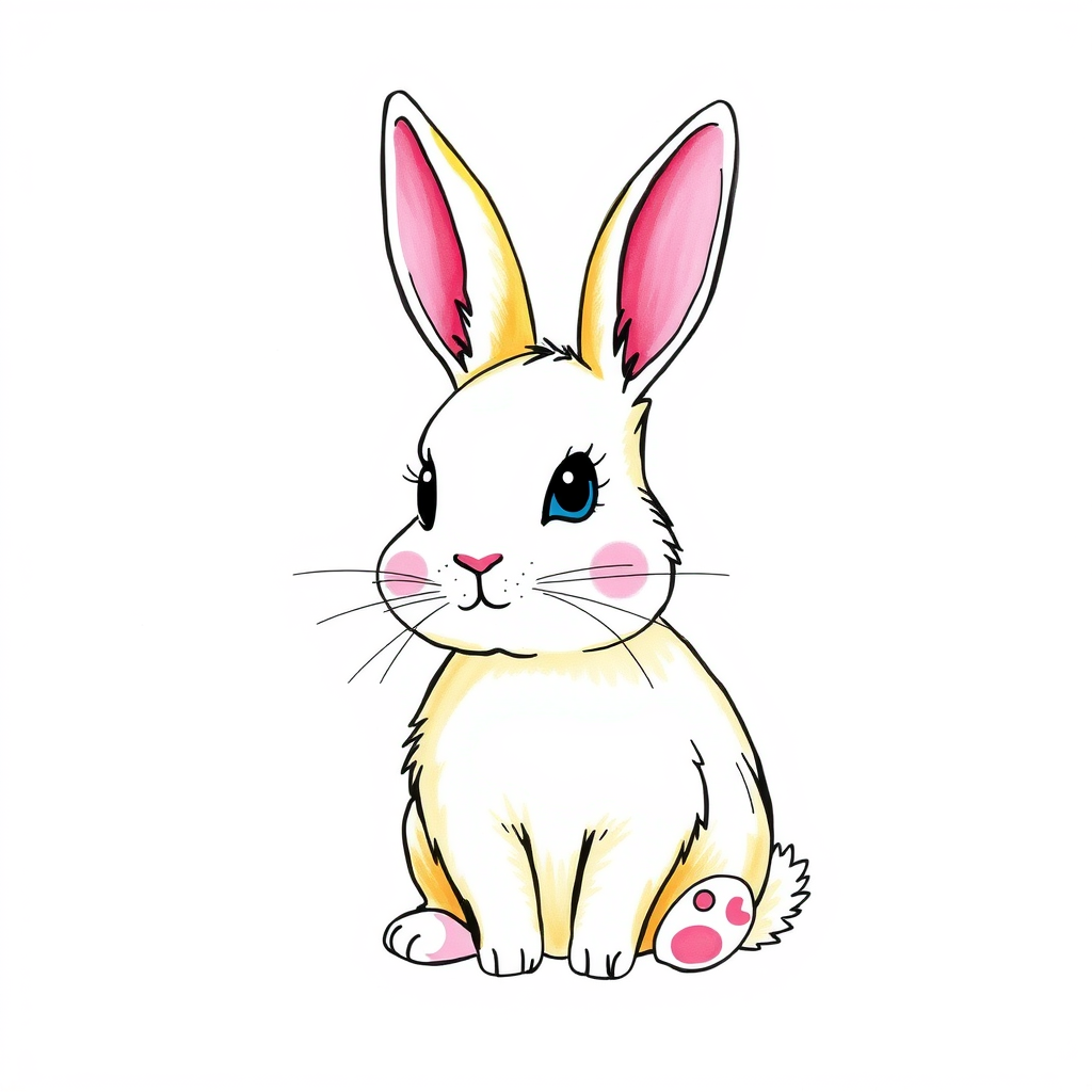 Main logo studio: A CUTE RABBIT WITH BRIGHT COLOURS.HAND WRITTEN. MUST BE VERY PRETTY.